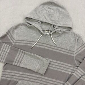 Quiksilver Hoodie Mens Large Striped Hooded Sweatshirt Drawstring Lightweight